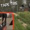JUMPING a MOTORCYCLE with a DUCT TAPE TIRE!!! This can’t end well…