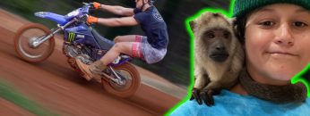 Holding-My-Pit-Bike-Wide-Open-We-Found-Monkeys-The-Deegans